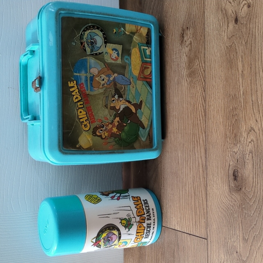 Vintage Chip N Dale Rescue Rangers Lunch Box with Thermos